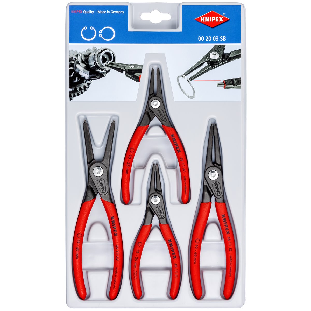 Knipex 00 20 03 SB SET OF CIRCLIP PLIERS 