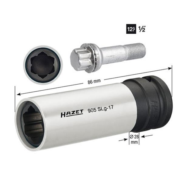 HAZET 905SLg-17 Impact socket (special profile) 