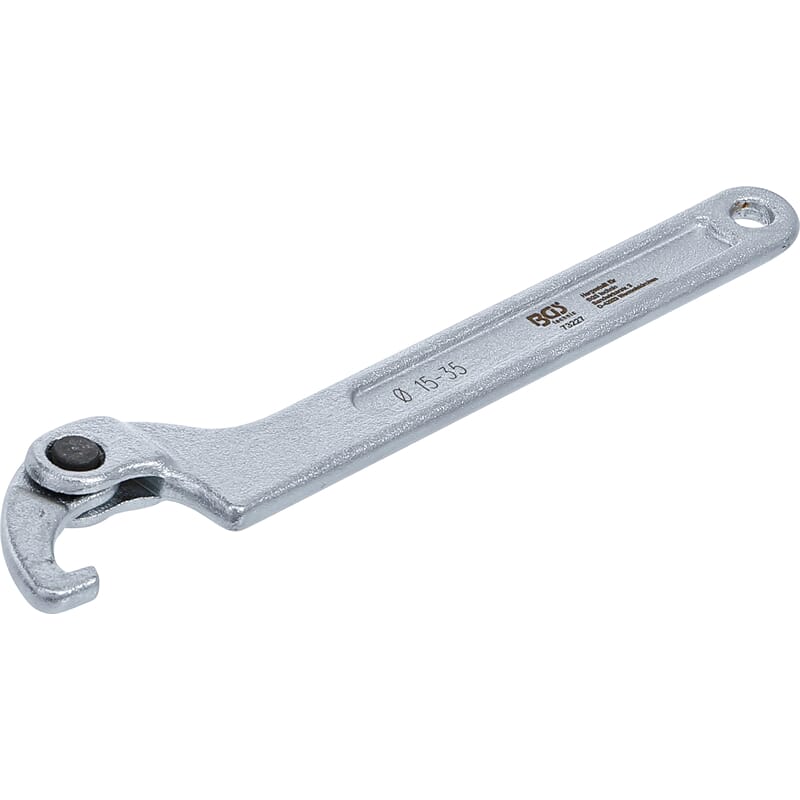 BGS 73227 Adjustable Hook Wrench with Nose, 15 - 3 5 mm