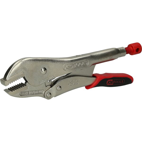 KS-Tools 115.3012 Locking pliers with quick-releas e lever, straight jaws,50mm,L=250mm