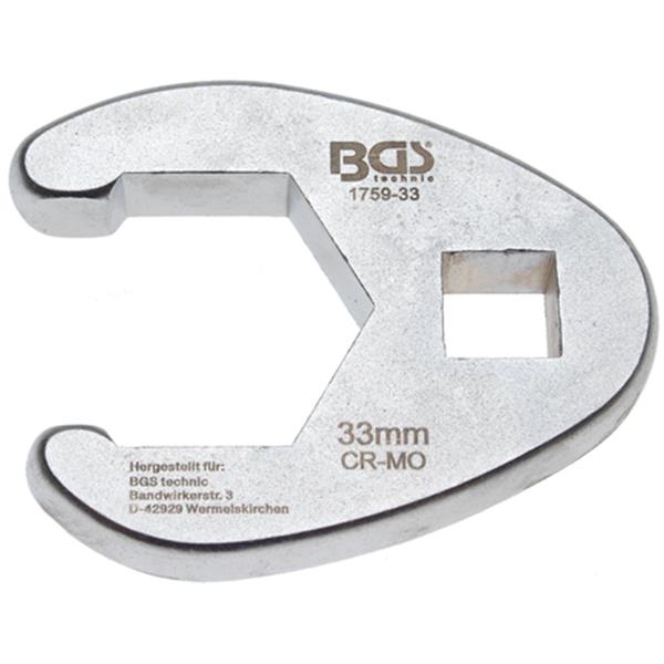 BGS 1759-33 Hahnenfußschlüssel, Antrieb Innenvierk ant 10 mm (3/8"), SW 33 mm