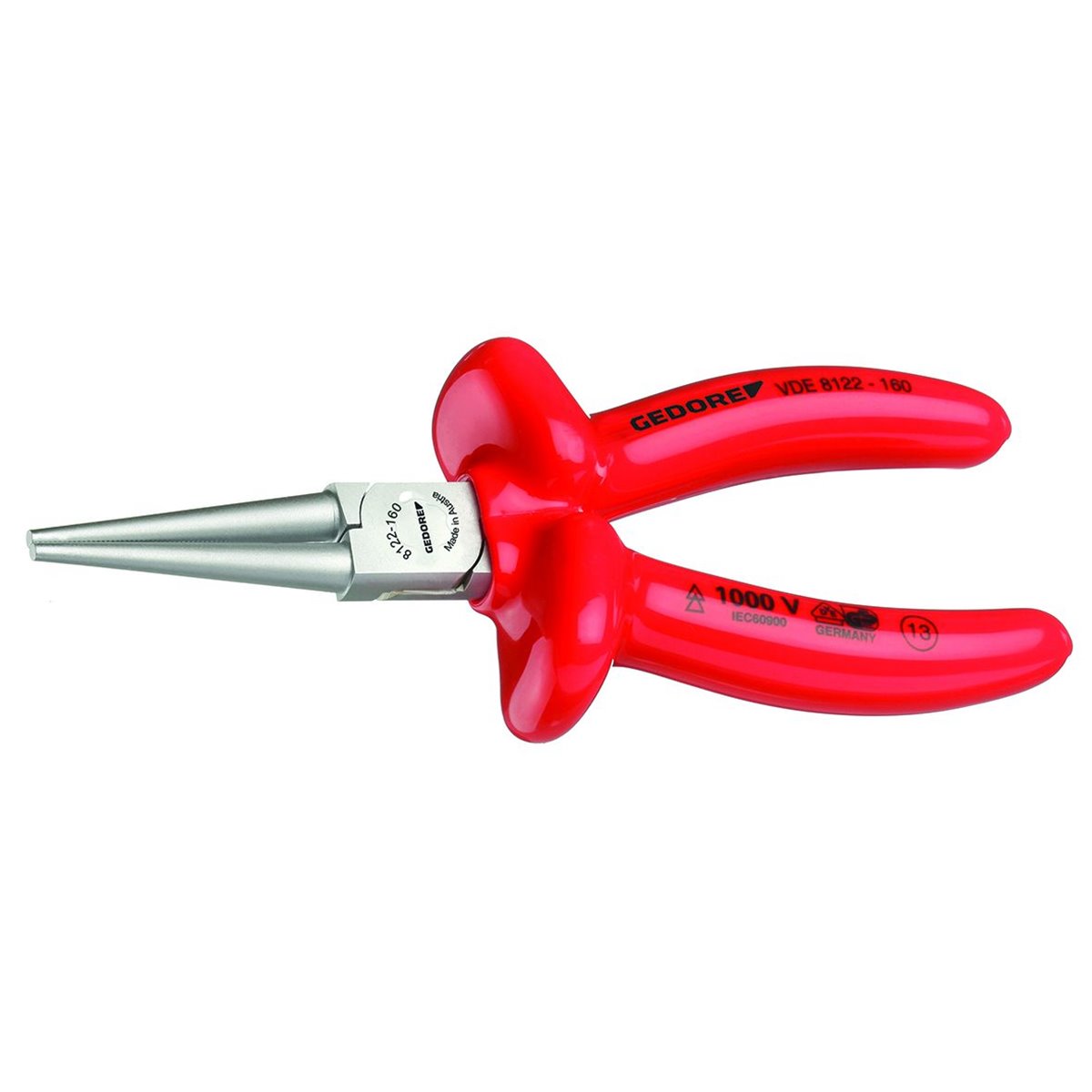 Gedore VDE 8122-160 VDE Round nose pliers with VDE dipped insulation