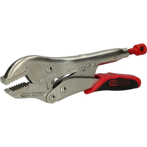 KS-Tools 115.3011 Locking pliers with quick-releas e lever, straight jaws,40mm,L=175mm