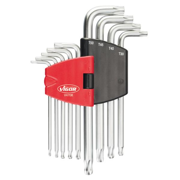 Vigor V4708 TORX-Winkelschraubendreher-Satz, lang