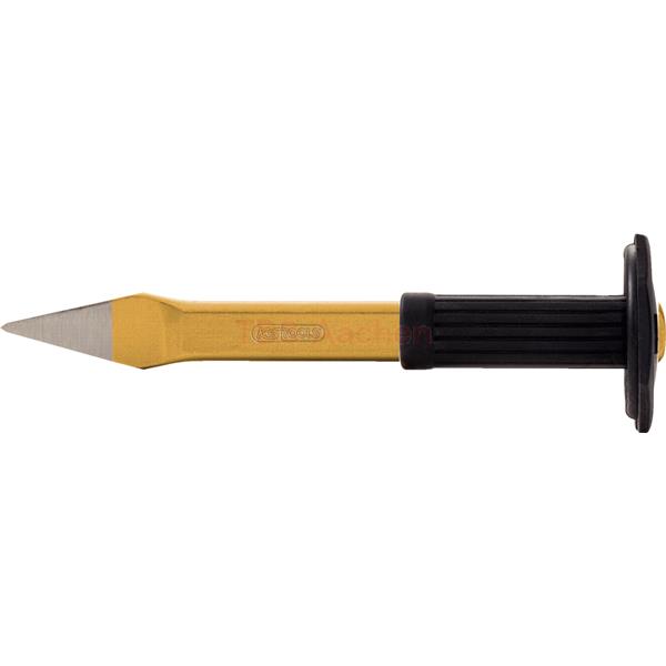 KS-Tools 162.0294 Cross chisel with hand grip, fla t, oval, 9x300mm