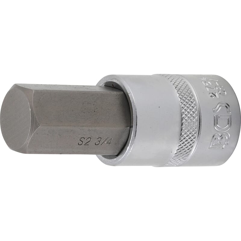 BGS 2754 Bit Socket, length 70 mm, 12.5 mm (1/2") Drive, internal Hexagon 3/4"