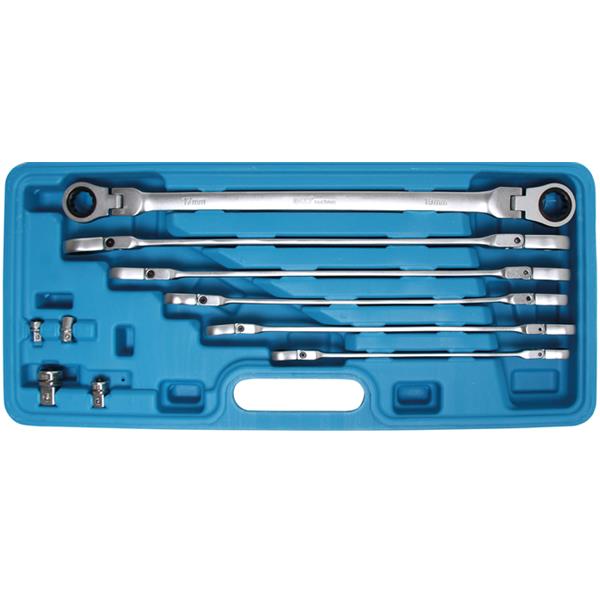 BGS 1541 Double Swivel Head Ratchet Wrench Set, 8 - 19 mm, 10 pcs.