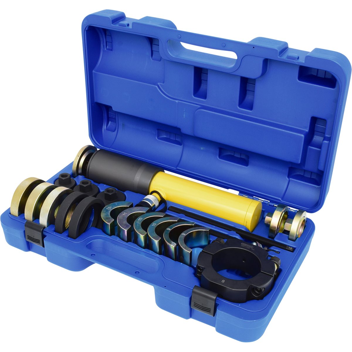 KS-Tools 460.1705 Slot Bushing Tool Set for Silent Bearing Slot Bushes, 19 pcs