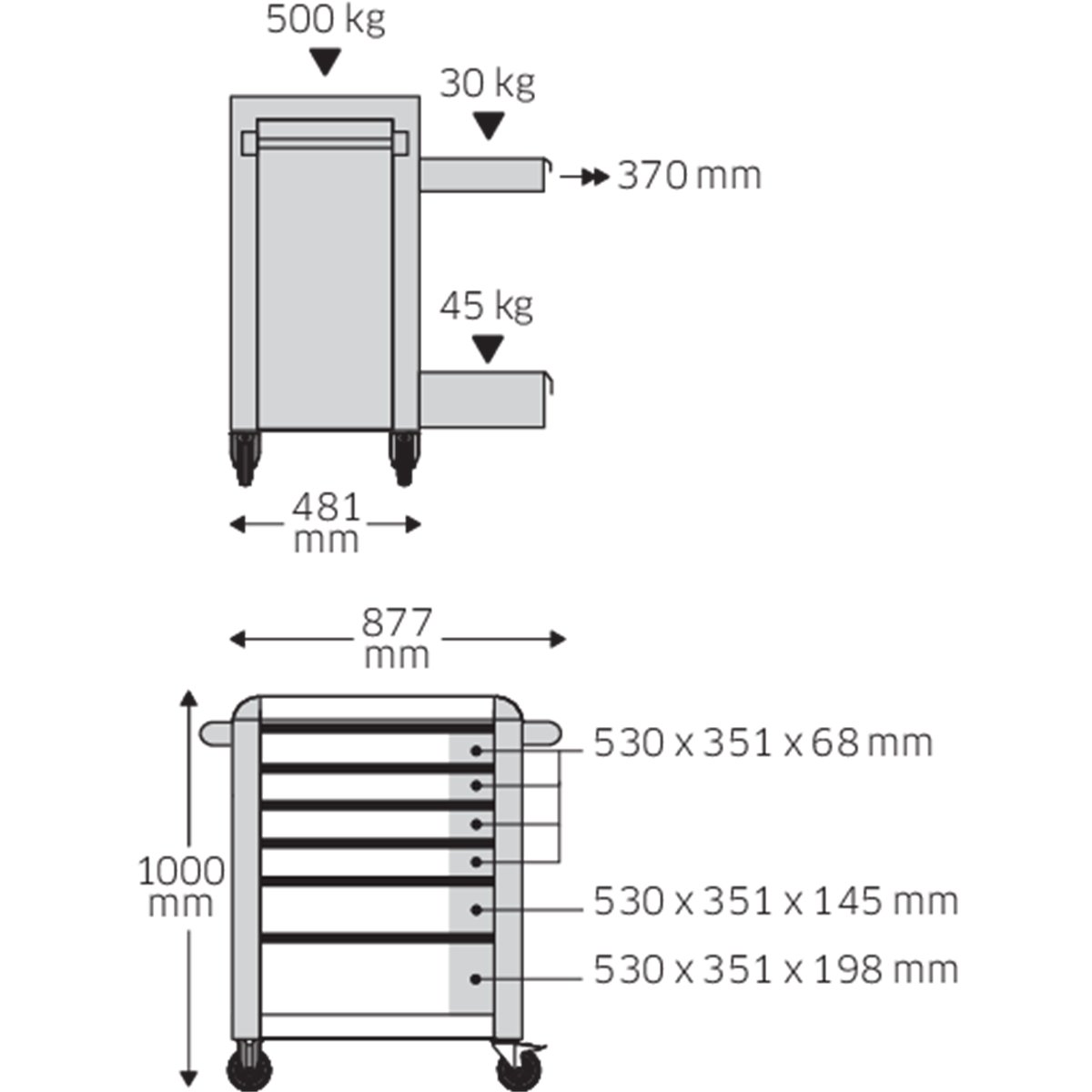 Stahlwille 93/130 Werkstattwagen TTS93 130-tlg