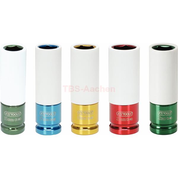 KS-Tools 515.1007 1/2" Alufelgen Kraft-Stecknuss atz, ,5-tlg.15-22mm