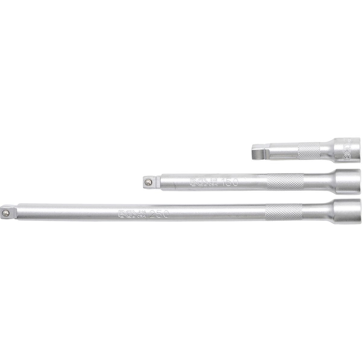 BGS 2239 "Wobble" Extension Bar Set, 10 mm (3/8"), 75 / 150 / 250 mm, 3 pcs.