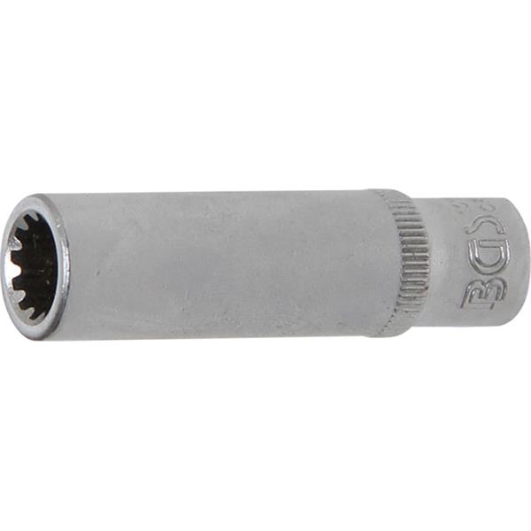 BGS 10158 Steckschlüssel-Einsatz Gear Lock, tief, Antrieb Innenvierkant 6,3 mm (1/4"), SW 8 mm