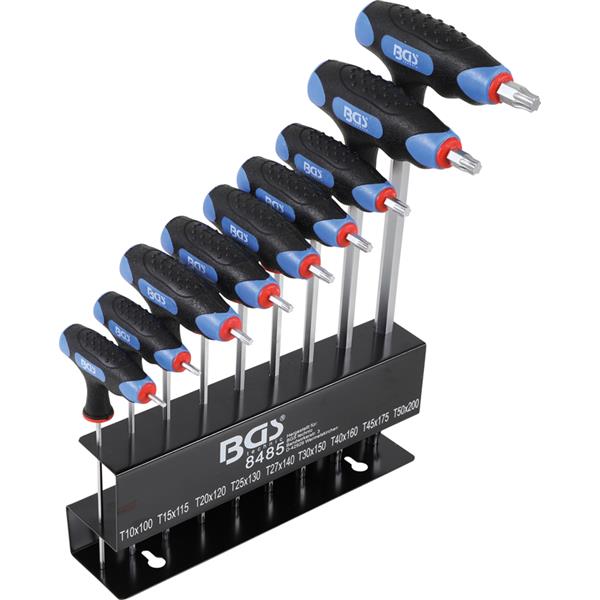 BGS 8485 T-Griff-Schlüssel-Satz, T-Profil (für Tor x) T10 - T50, 9-tlg.