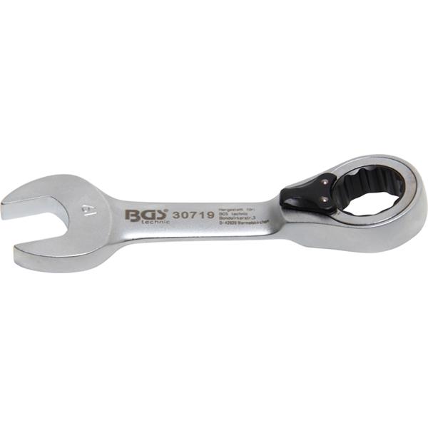 BGS 30719 Ratchet Combination Wrench, short, rever sible, 19 mm