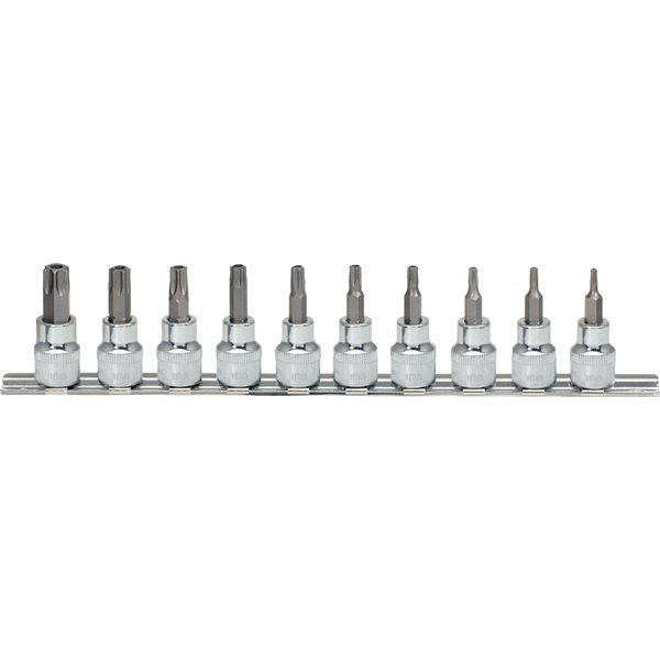KS-Tools 918.3970 3/8" CHROMEplus Bit socket Torx tamperproof, 10 pcsTB10-TB55