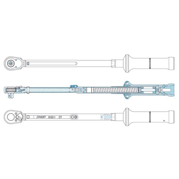 Hazet 6123-1CT Torque Wrench - SYSTEM 6000 CT - Re lease Accuracy Tolerance ± 2%