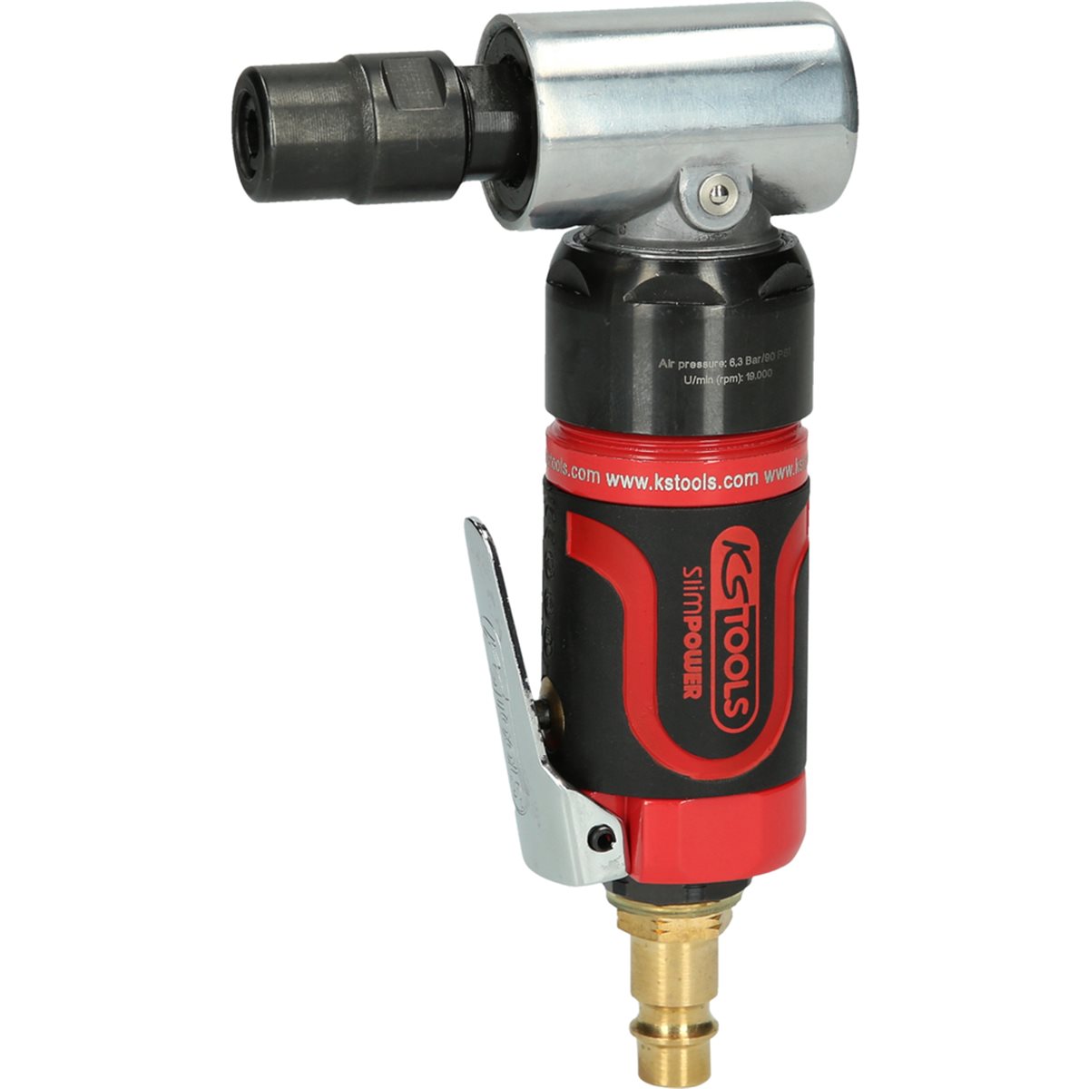 KS-Tools 515.5535 SlimPOWER mini-pneumatic angled die grinder, 19.000 r.p.m.