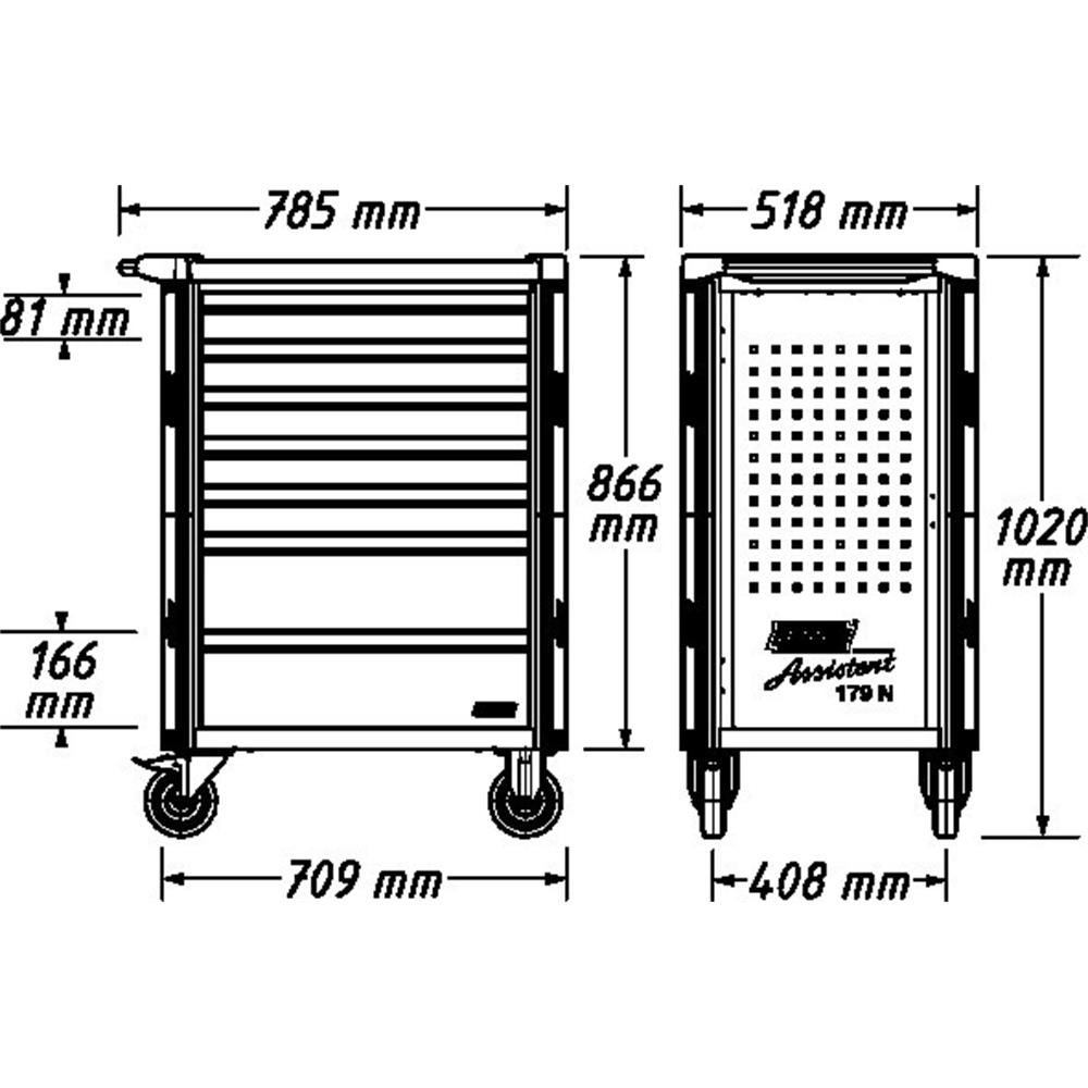 Hazet 179NX-6 Werkzeugwagen Assistent 6 Schubl. mit 6 Schubladen