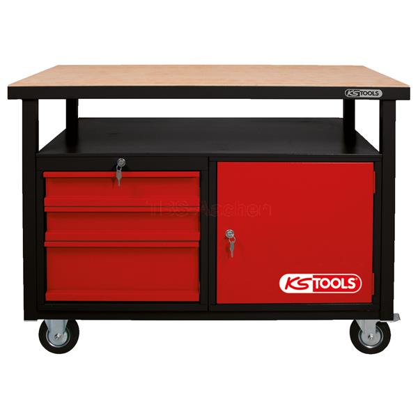 KS-Tools 865.0101 Fahrbare Werkbank m.3 Schubladen 