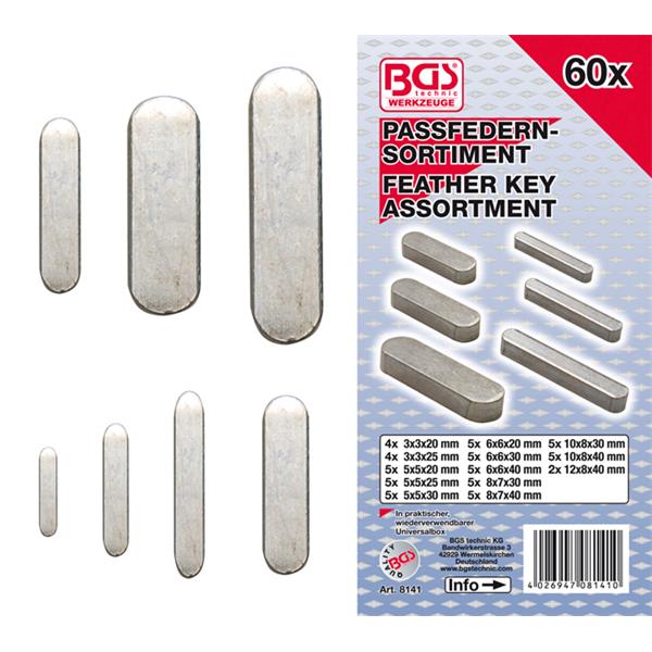 BGS 8141 Feather Key Assortment, 60 pcs. 