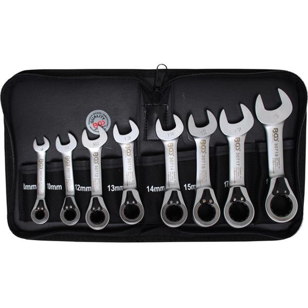 BGS 30720 Ratchet Combination Wrench Set, reversib le, 8 - 19 mm, 8 pcs.