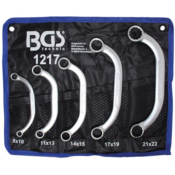 BGS 1217 Obstruction Ring Spanner Set, 8 x 10 - 21 x 22 mm, 5 pcs.