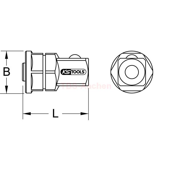 KS-Tools 503.4998 GEAR+RINGSTOP-StecknussAdapter,