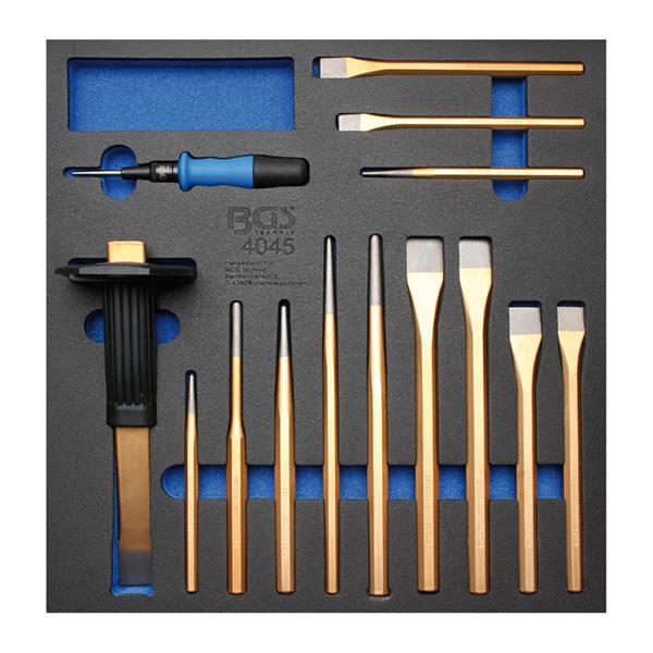 BGS 4045 Tool Tray 2/3: Centre Punches, Chisels, P in Punches, 14 pcs.