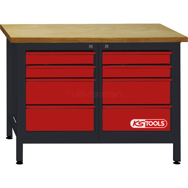 KS-Tools 865.0007 Werkbank mit 8 Schubladen 