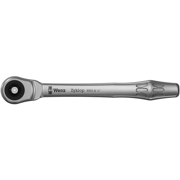 Wera 8003 A Zyklop Metal Ratchet with push-through  square and 1/4" drive