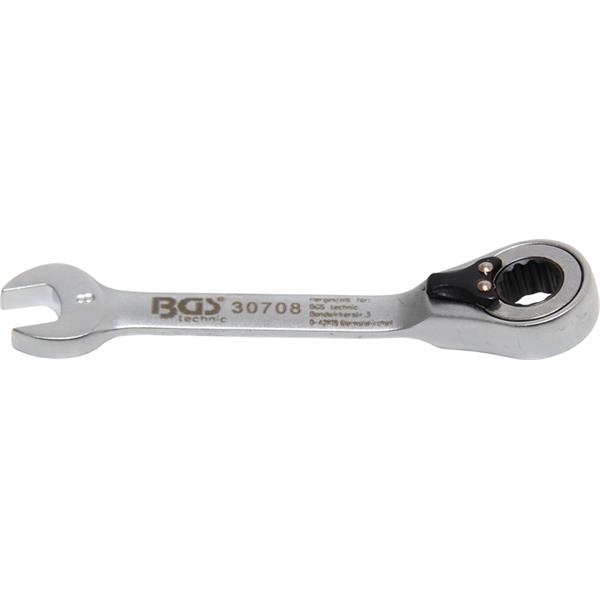 BGS 30708 Ratchet Combination Wrench, short, rever sible, 8 mm