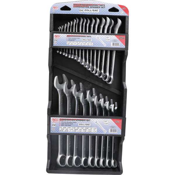 BGS 30101 Combination Spanner Set, Inch Sizes, 1/4 " - 1.1/4", 25 pcs.