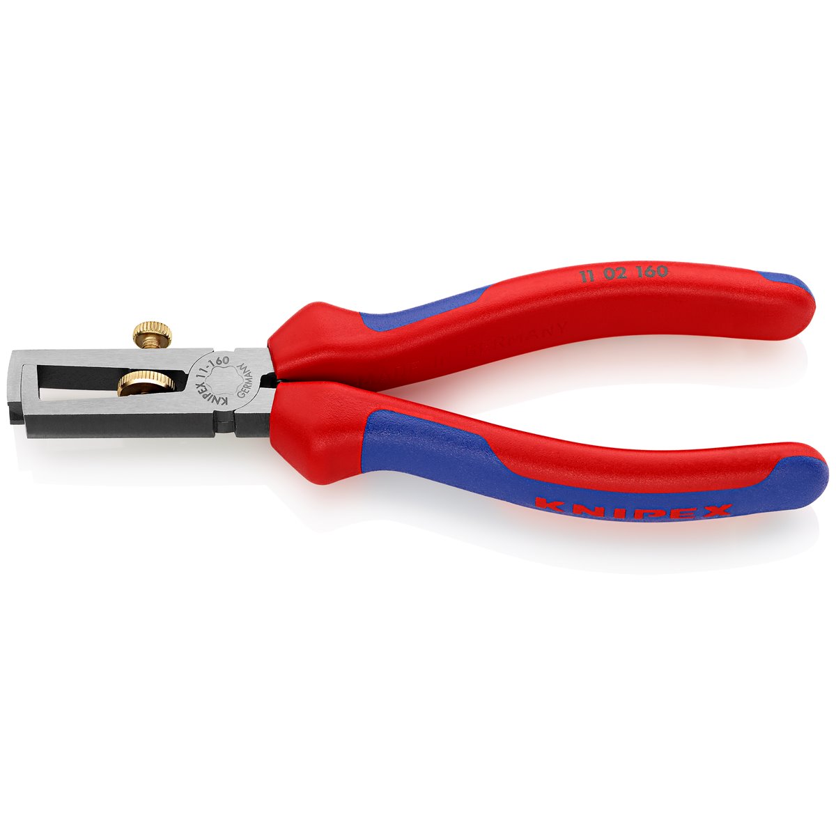 Knipex 11 02 160 Insulation Stripper black atramentized with multi-component grips 160 mm