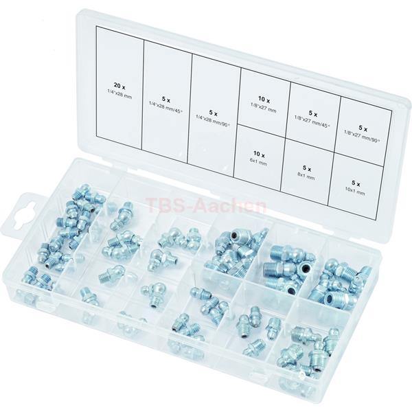 KS-Tools 970.0360 Greasing nipples assortment, met ric &amp; imperial, 70 pcs