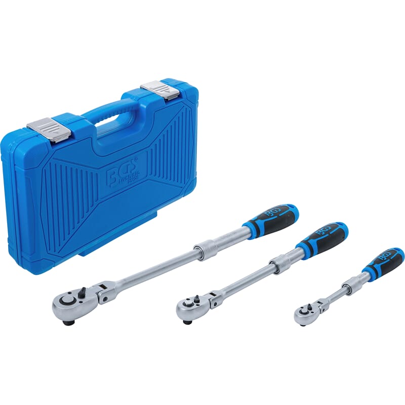 BGS 25128 Reversible Ratchet Set, extendable, bend able, 6.3 mm (1/4") - 10 mm (3/8") - 12.5 mm (1/2"