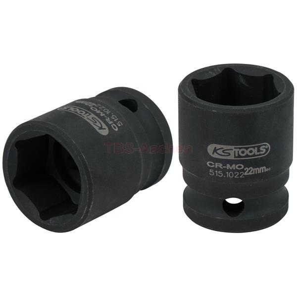 KS-Tools 515.1022 1/2" Hexagon impact socket short , 22mm