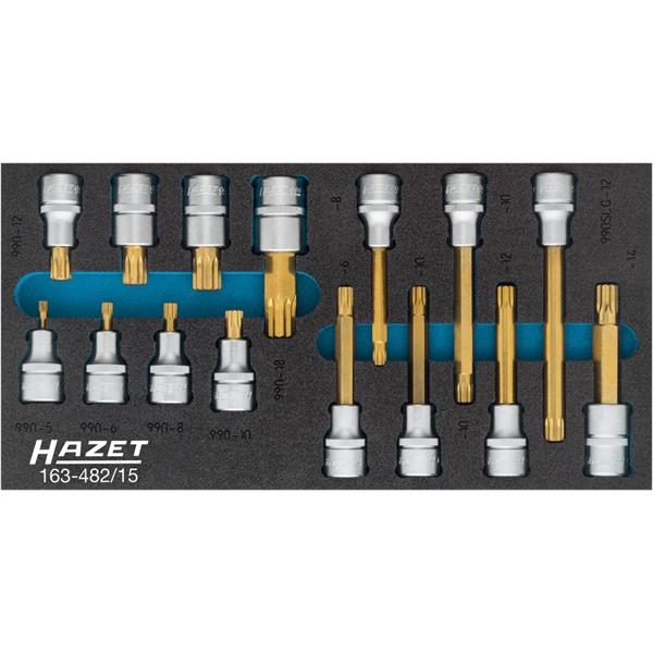 Hazet 163-482/15 XZN screwdriver socket set 1/2&quot;, 15-pieces