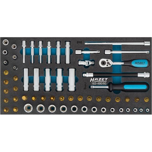 Hazet 163-490/60 Socket set 1/4", 60-pcs
