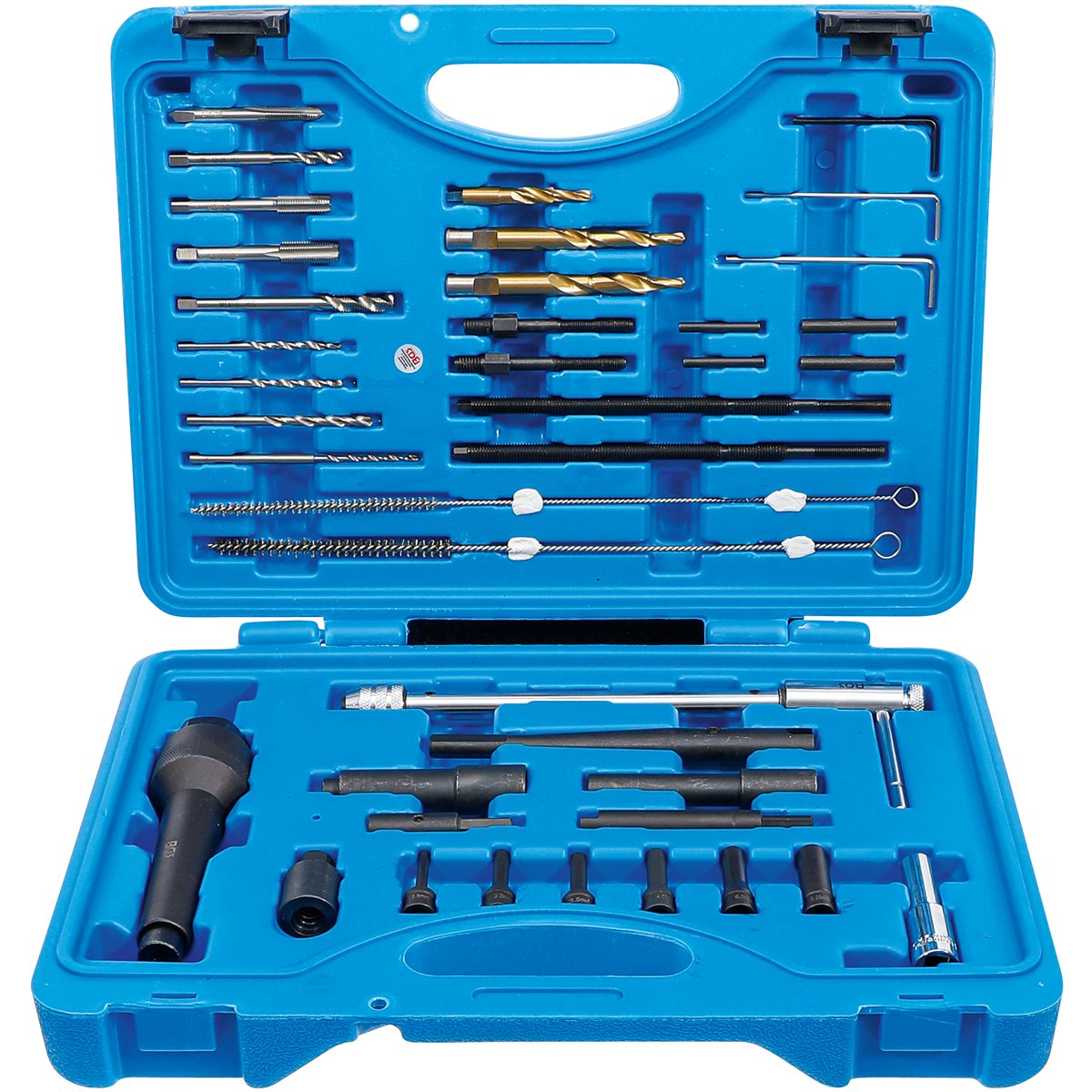 BGS 9565 Glow Plug Tool and Thread Repair Kit, M8, M10, 41 pcs.