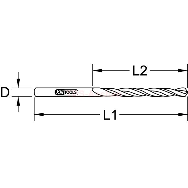 KS-Tools 330.4027 HSS TiN Spiralbohrer,2,7mm,10er 