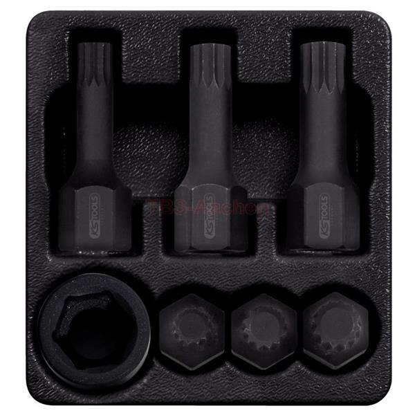 KS-Tools 515.1160 1/2" Impact bit socket set for spline (XZN) screws, 7 pcs M14-M18