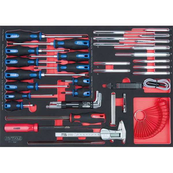 KS-Tools 711.1041 SCS screwdriver and measuring in strument set, 41 pcs, 1/1 system insert