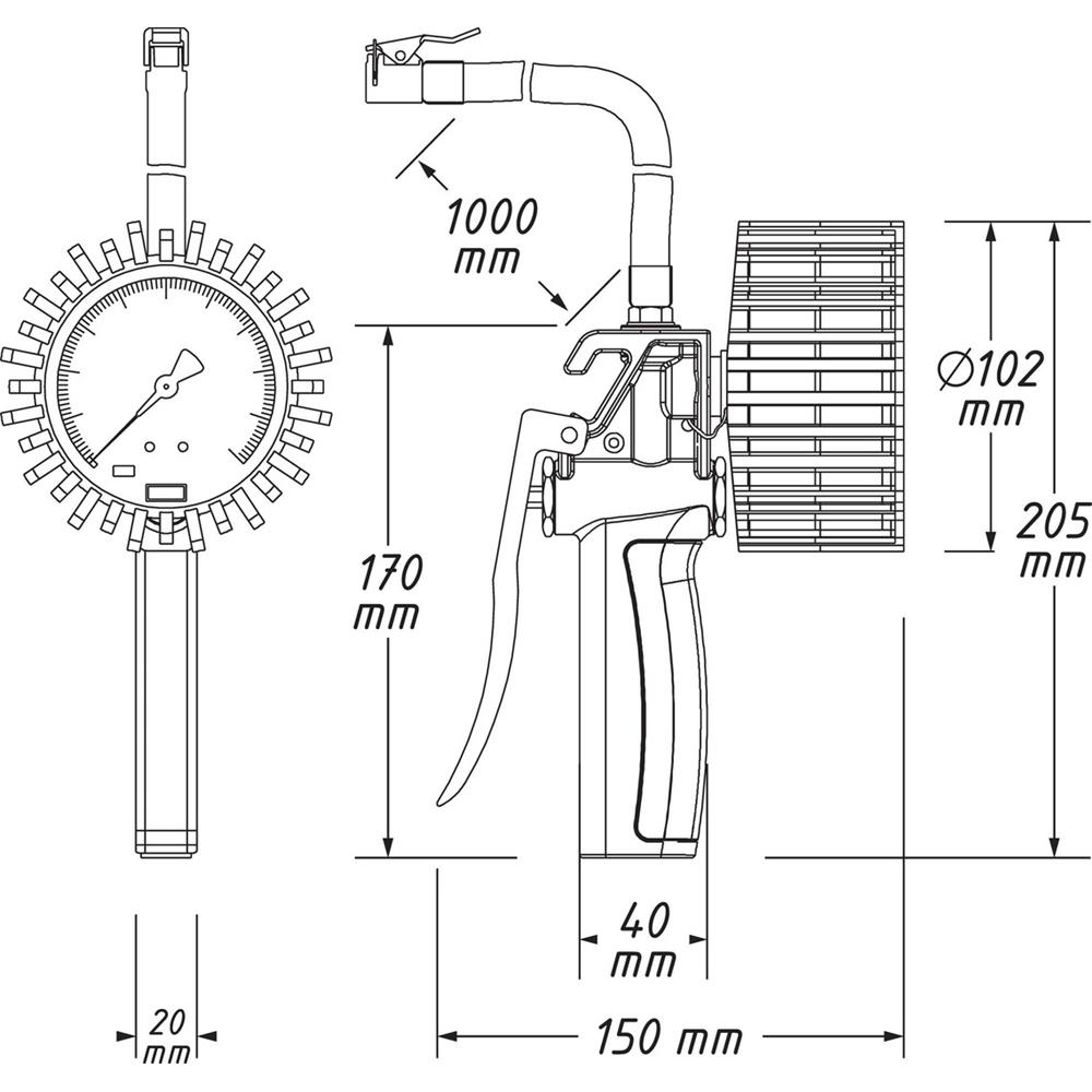 Hazet 9041G-1 Reifenfüll-Messgerät, geeicht