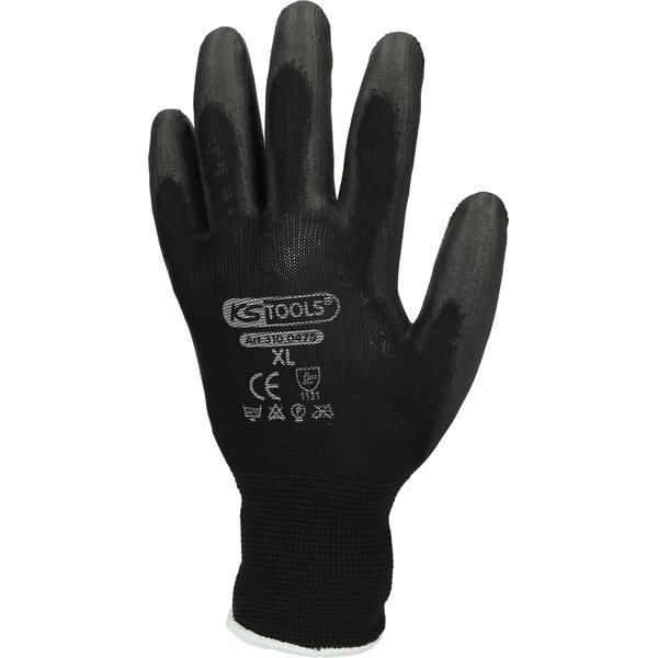 KS-Tools 310.0470 Gloves, micro fine, black, 12 pa ir, 9 