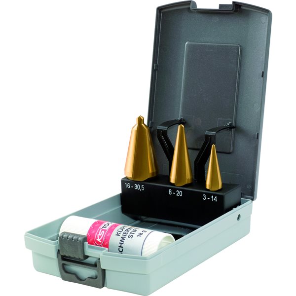 KS-Tools 336.0553 HSS TiN Blechschälbohrer-Satz,4- 