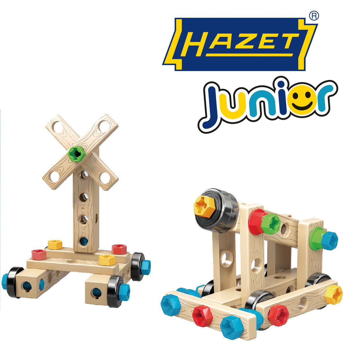 Hazet Spielzeug-Satz Junior-Tool 61-teilig Spielzeug-Werkzeuge, Bauklötze, Schrauben, Muttern