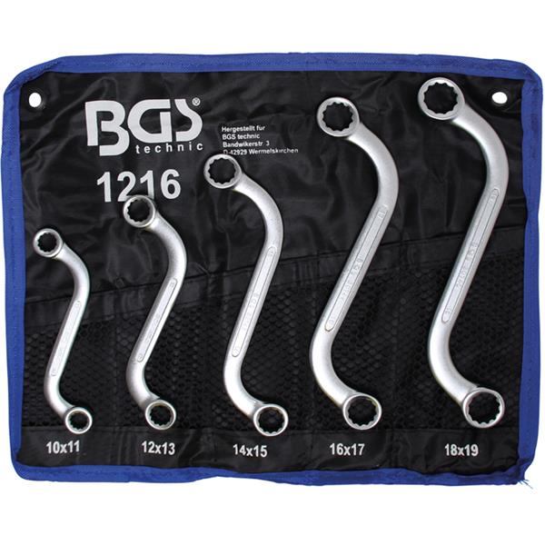 BGS 1216 Double Ring Spanner Set, S-Type, 10 x 11 - 18 x 19 mm, 5 pcs.