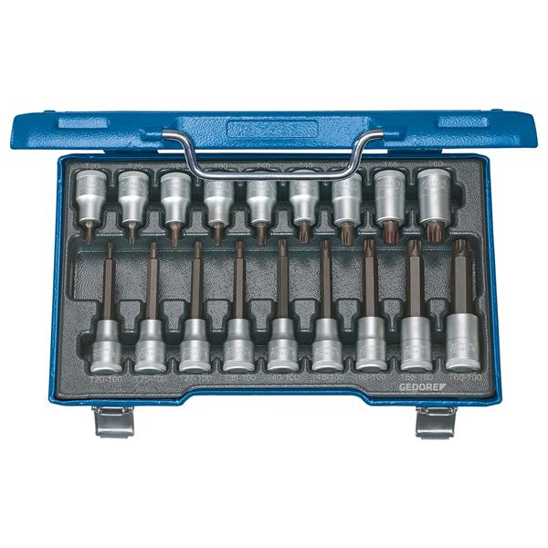 Gedore ITX 19 LKP Screwdriver bit socket set 1/2" 18 pcs TORX T20-60