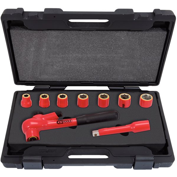 KS-Tools 117.0600 Insulated socket set, 9 pcs, 1/2 "