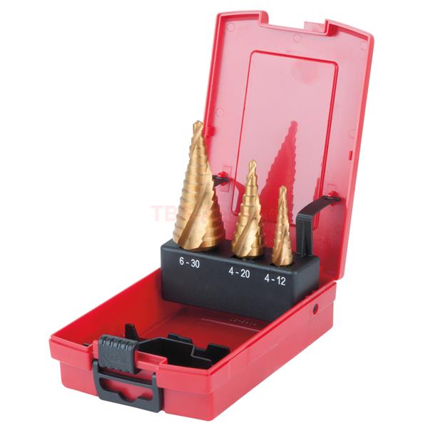 KS-Tools 330.2424 HSS TiN Stufenbohrer-Satz,3-tlg. 